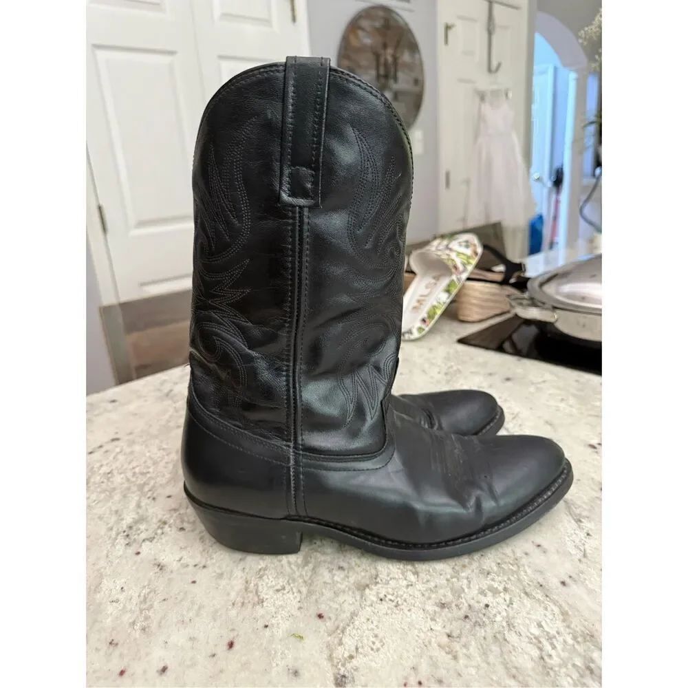 Larado Black 12” Paris Western Leather Cowboy Boots sz 11